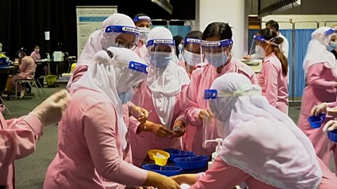 Qatar continues its vaccination campaign at a centre in Doha