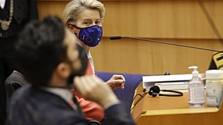 Ursula von der Leyen au Parlement européen, le 26 avril 2021, Bruxelles, Belgique