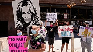 Britney Spears fans gather outside a court hearing concerning the pop singer's conservatorship