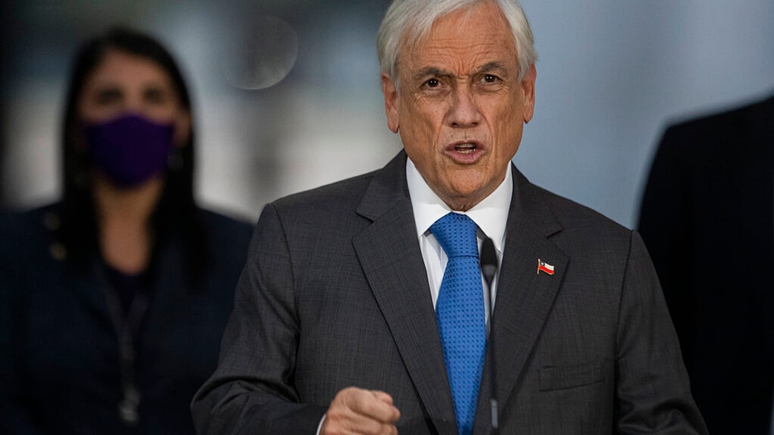 El presidente de Chile, Sebastián Piñera, durante su comparecencia este martes.