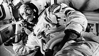 Michael Collins, lors d'un entrainement à Cape Kennedy le 19 juin 1969