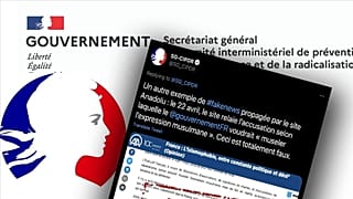 تغريدة علي حساب الأمانة العامة للجنة المشتركة بين الوزارات الفرنسية لمنع الجريمة والتطرف 