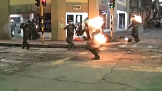 Momento del ataque contra los policías colombianos