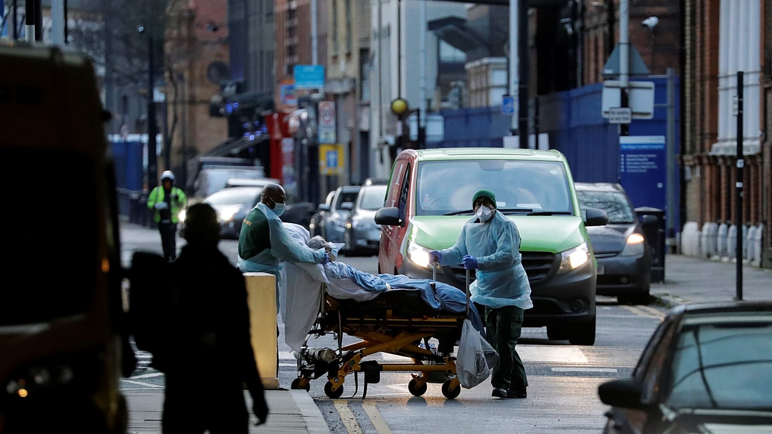 A patient outside the Royal London Hospital in east London earlier this year.