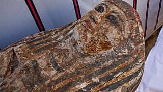 File picture: An ancient coffin that Egyptian archaeologist Zahi Hawass and his team unearthed in a vast necropolis filled with burial shafts, coffins and mummies.