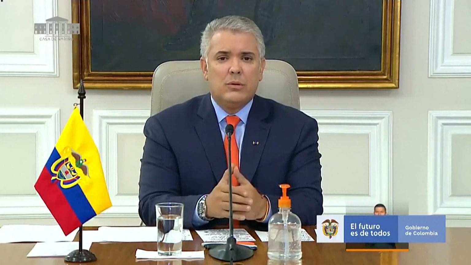 El presidente colombiano, Iván Duque, durante su anuncio
