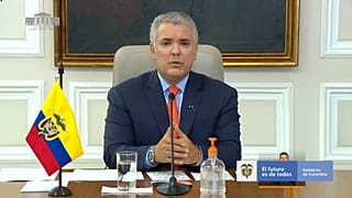 El presidente colombiano, Iván Duque, durante su anuncio