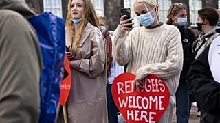 21 aprile 2021: manifestazione a Copenhagen contro la politica danese dei rimpatri