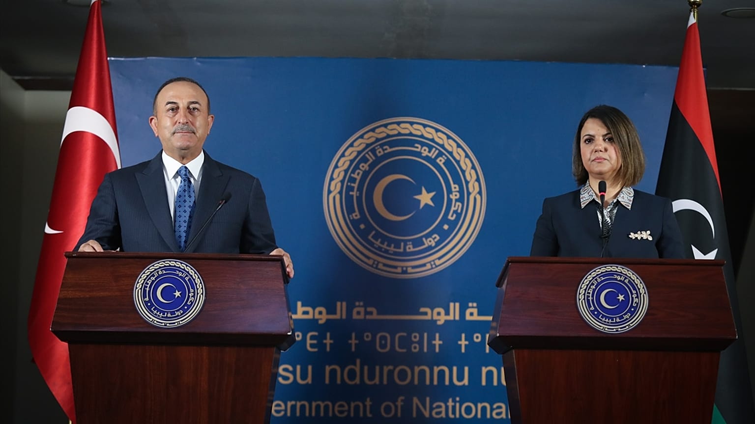 Dışişleri Bakanı Mevlüt Çavuşoğlu ve Libyalı mevkidaşı Necla el-Menguş