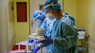 a COVID ward in the hospital in Bochnia, Poland, 