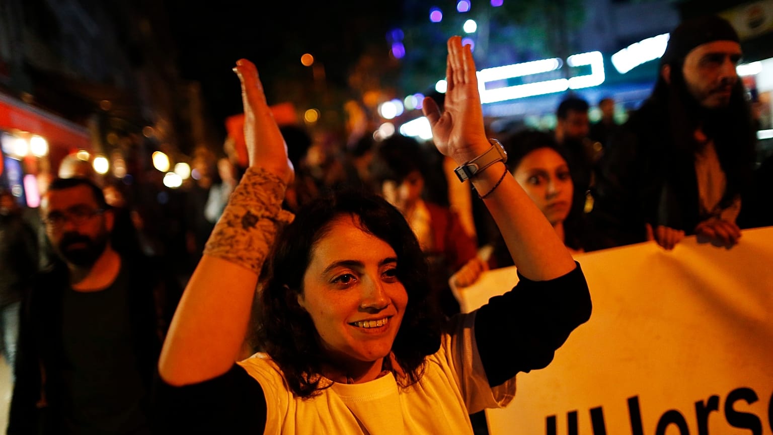İstanbul'da bir protesto gösterisi