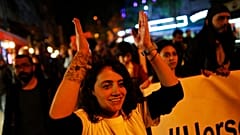 İstanbul'da bir protesto gösterisi