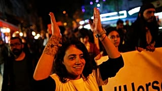 İstanbul'da bir protesto gösterisi