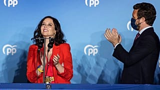Isabel Díaz Ayuso tras ser elegida presidenta este martes.