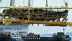 The wreckage of the Mary Rose was raised from the Solent in 1982