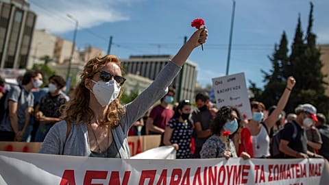Manifestación por el Dïa del Trabajo en Atenas