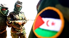 Female soldiers of the Sahrawi Arab Democratic Republic (SARD) attend celebrations marking the 45th anniversary of the creation of the SARD Saturday, Feb.27 2021 
