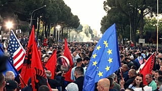 Arnavutluk başkenti Tiran'da gösteri