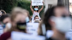 settembre 2020: a Copenhagen si manifesta in solidarietà con i migranti del campo di Moria, in Grecia 