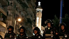 أفراد من الأمن المصري أمام كنيسة قبطية