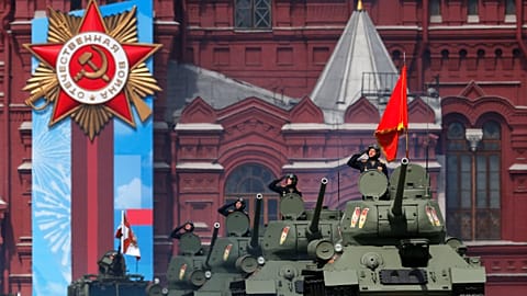 Desfile de la victoria de la Segunda Guerra Mundial en la Plaza Roja de Moscú