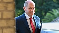 Bundesfiananzminister und Vizekanzler Olaf Scholz beim "M100-Treffen" am 17. September 2020 in Potsdam
