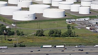 Holding tanks at a Colonial Pipeline facility in Linden, New Jersey.