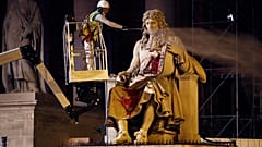 Juni 2020: Die beschmierte Colbert-Statue wird gereinigt