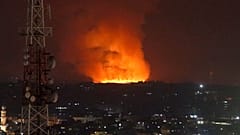 تصویری از حمله هوایی اسرائیل به نوار غزه در بامداد سه شنبه