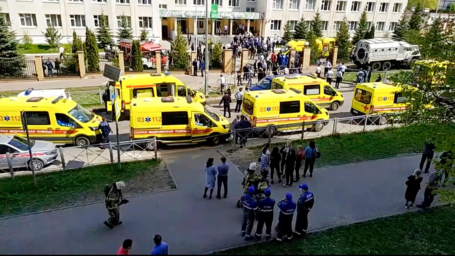 Kazan'da saldırının gerçekleştirildiği okul binası.