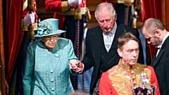 Queen Elizabeth II and Prince Charles at the state opening of parliament, (2019)