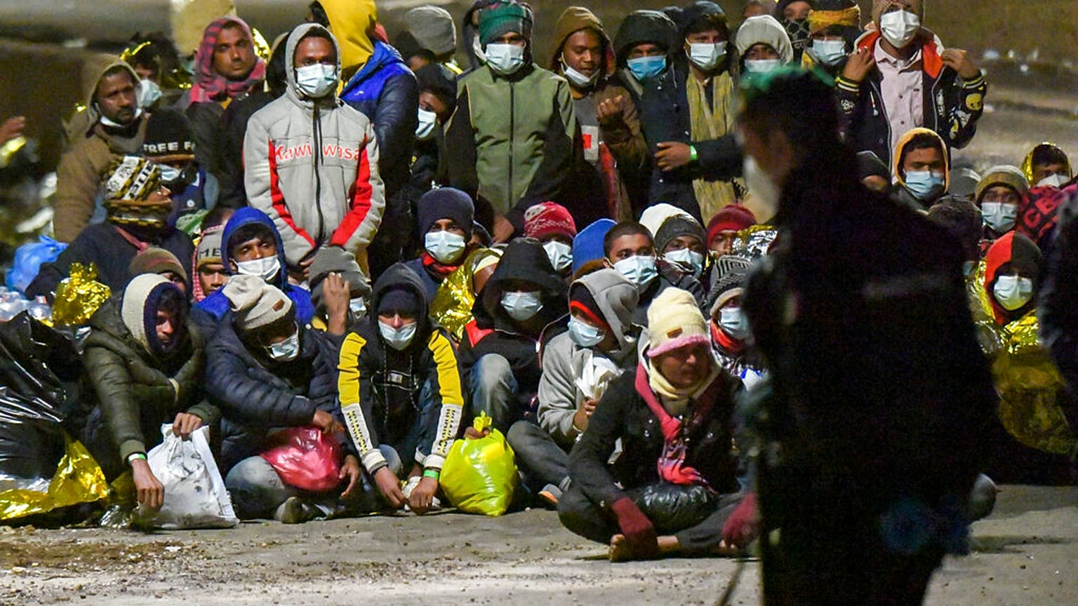 Lampedusa adasındaki göçmenler 