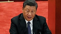 Chinese President Xi Jinping delivers his speech at the commemorating conference on the 70th anniversary of the Chinese army entering North Korea to resist the U.S. army at th
