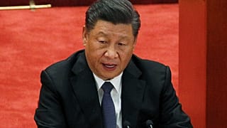 Chinese President Xi Jinping delivers his speech at the commemorating conference on the 70th anniversary of the Chinese army entering North Korea to resist the U.S. army at th