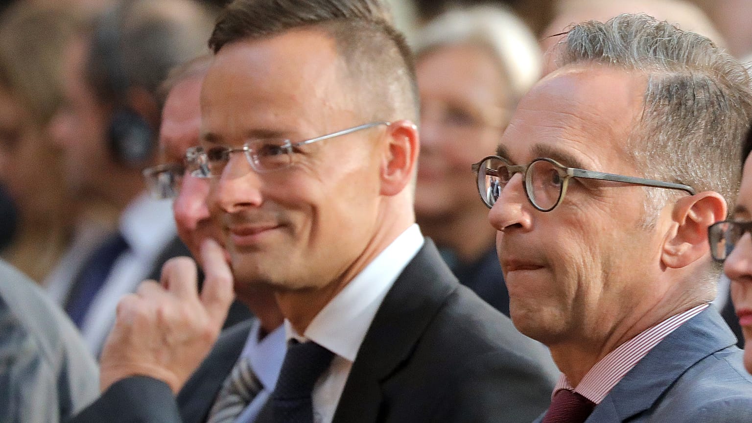 Szijjártó Péter magyar- és Heiko Maas német külügyminiszter Berlinben a határnyitás 30. évfordulója alkalmából tartott Német-Magyar Fórumon 2019.szeptember 10-én