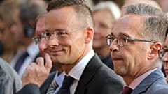 Szijjártó Péter magyar- és Heiko Maas német külügyminiszter Berlinben a határnyitás 30. évfordulója alkalmából tartott Német-Magyar Fórumon 2019.szeptember 10-én