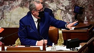 Le président de l'Assemblée nationale, Richard Ferrand, lors de la session du 11 mai 2021 à Paris