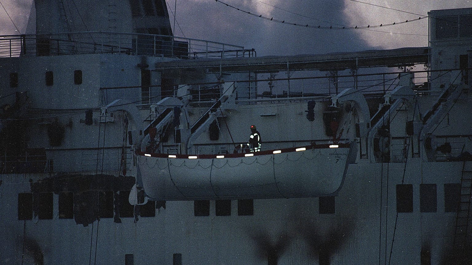 The ferry was towed to Lysekil harbour after a fire broke out while crossing from Norway to Denmark.