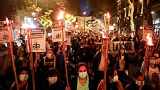 Los profesionales de enfermería se manifiestan en Buenos Aires, Argentina