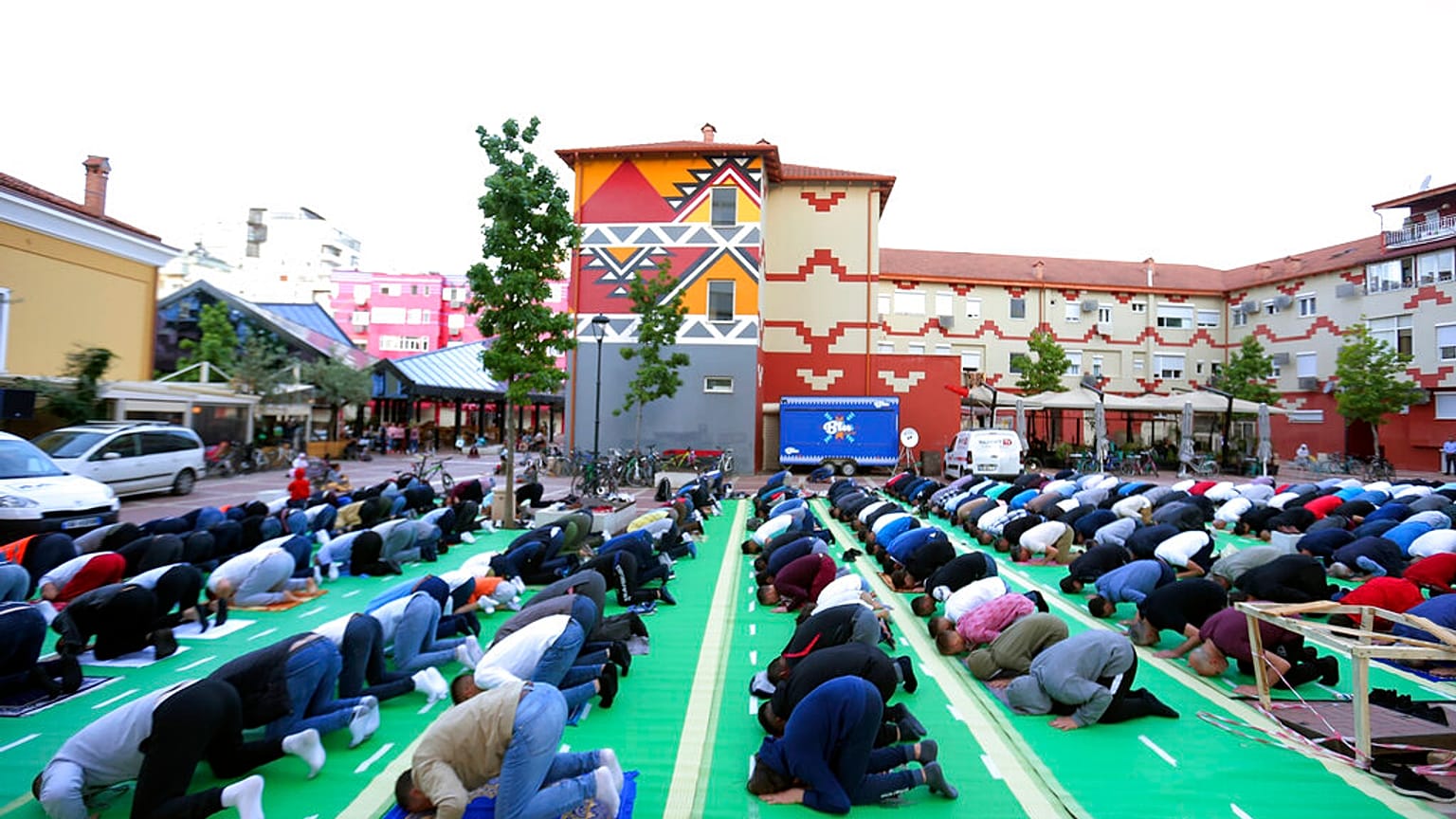 Last year's Eid prayers outside the mosque of Kokonozi in Tirana, Albania