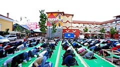 Last year's Eid prayers outside the mosque of Kokonozi in Tirana, Albania