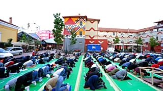 Last year's Eid prayers outside the mosque of Kokonozi in Tirana, Albania