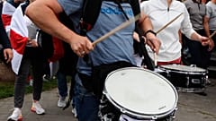 Musicians and drummers have regularly played during Belarusian opposition supporters' rallies.
