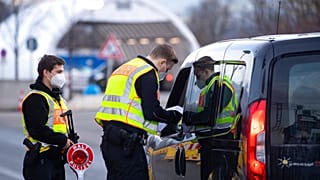 Polizeikontrolle an der Grenze zwischen Österreich und Deutschland, 28.03.2021
