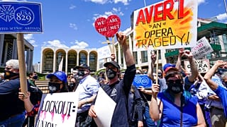 Protesta de los trabajadores de la Ópera Metropolitana de Nueva York
