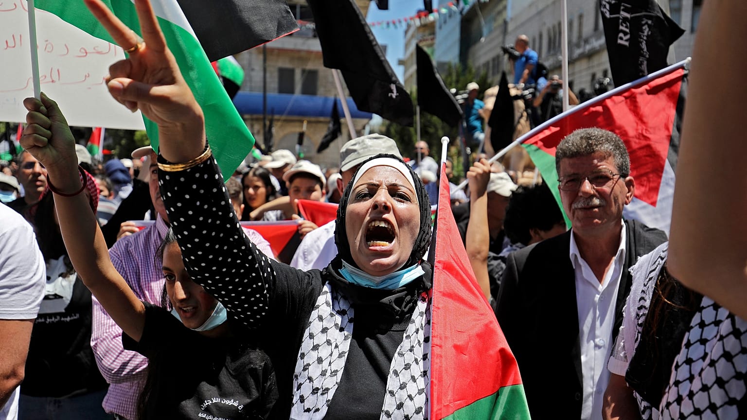 فلسطينيون يحيون النكبة في رام الله 