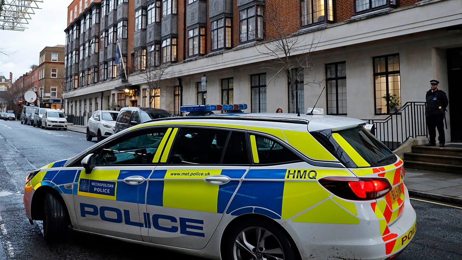 A police car in west London in December 2019.