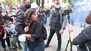 Antonia Yamin bei pro-palästinensicher Demo in Berlin