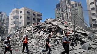 Руины жилого дома в Газе, разрушенного в результате авианалёта в воскресенье 16 мая. 