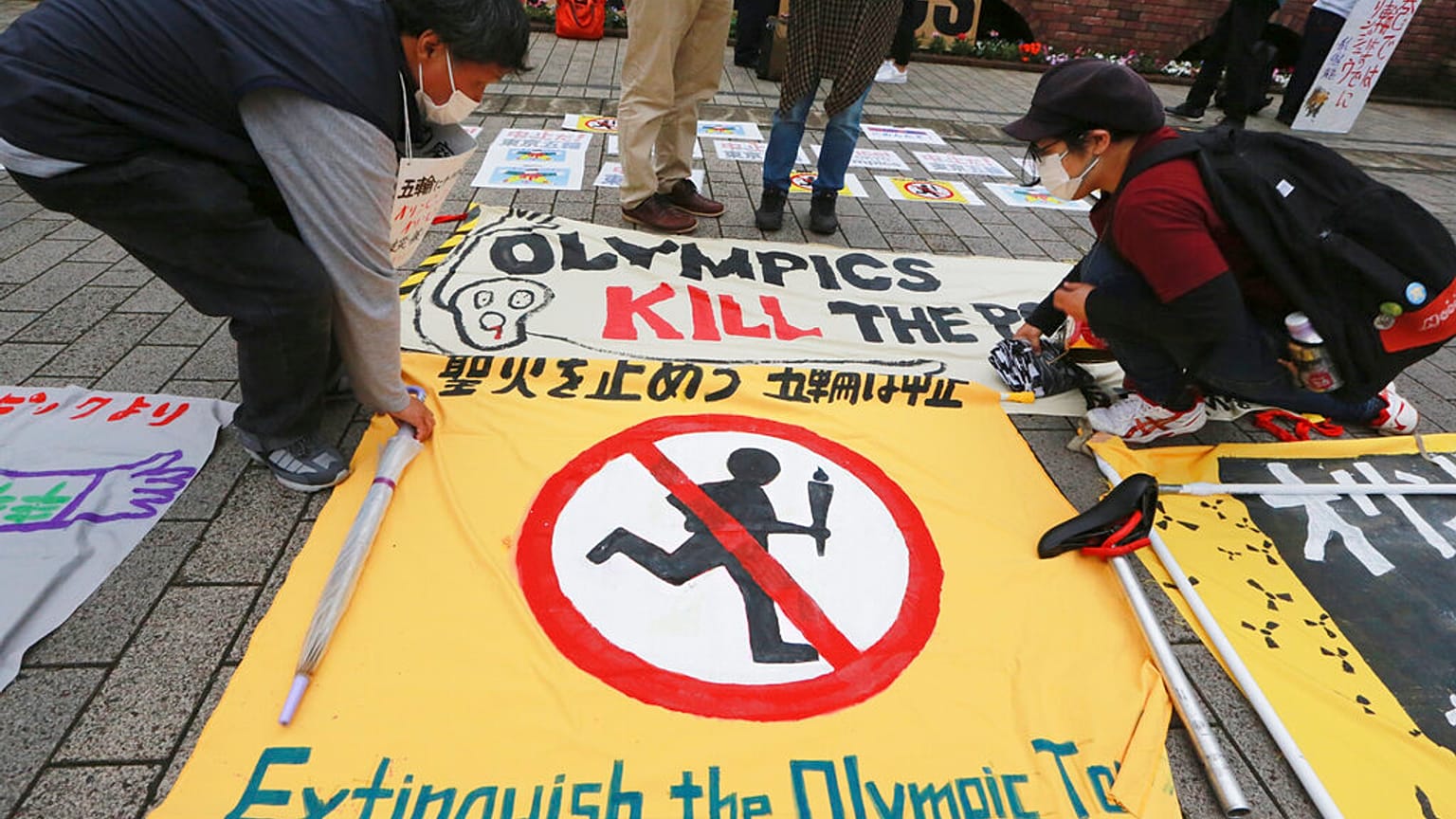 Tokyo 2020: Anti-Olympic protesters rally to demand cancellation